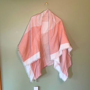 Lauren Conrad Pink and white blanket scarf. New
